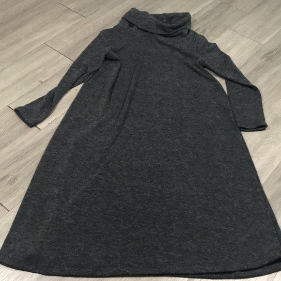 Cocktail Gray Cowl Neck Sweater Dress - Picture 5 of 8